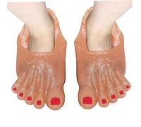 Dorccsi Halloween Monster Feet Big Jumbo Foot Slippers Cosplay Costume Props for Party 1Pair Beige Halloween Jumbo Feet Halloween Cosplay Costume Props Monster Feet Slippers