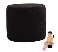 Dorccsi Ottoman Stool Pouf Chair Ottoman Stool Tall Small Pouffes for Living Room Sturdy and Comfortable Padded Seat Foot Stool Rest Hold up to 150Kg for Office Entryway Bedroom Black 7.5 Inch