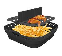 Dorccsi Silicone Air Fryer Liner Square Air Fryer Divider 2Pcs/Set Food-Safe 8.5 Inch Square Silicone Air Fryer Basket Food-Safe Air Fryer Inserts Reusable Replacement of Flammable Parchment Paper