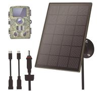 Dorccsi Trail Camera Solar Panel 6000mah IP66 Waterproof Solar Panel for Security Camera with Installment Kit for Hunting for Security with Battery Trail