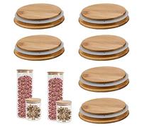 Dorccsi Wooden Mug Lids Jars Lids with Silicone Sealing Airtight Glass Storage Lids for Gu Pot Jars 6PCS wooden mug lid jars lids glass storage lids cup lids