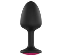 Dorcel Geisha Plug Ruby M - pink jeweled anal plug (black)