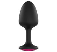 Dorcel Geisha Ruby L - Black Anal Plug with Pink Gem