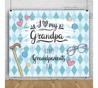 DORCEV 5x3ft Happy Grandparents Day Backdrop for Photoshoot Decorations Retirement Party Supplies I Love My Grandpa Banner Grandparents Day Party Background School Event Holiday Photo Wallpaper