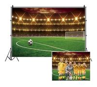 DORCEV 7x5ft Football Stadium Photography Backdrop Sports Game Party Sports Birthday Party Background Green Glass Football Field Spotlight Lights Children Adult Sports Club Photo Studio Props