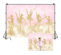DORCEV 7x5ft Pink Photograohy Backdrop Ballet Shiny Stars Birthday Theme Party Wedding Background Kids Children Adult Lover Photo Studio Props