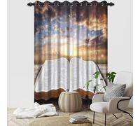 DORCEV Holy Bible Blackout Curtains Resurrection of Jesus Window Curtains Jesus Christ Cross God Bless Christianity Easter Church Christmas Christian Window Treatments Room Decor,26x63 inch,2 Panels