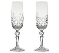 Dorchester - Fully Cut Champagne Flutes - Bespoke Glassware - Champagne Glasses Set - Sparkling Wine Glasses - Made in Czech Republic - Set of 2