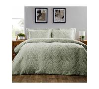 Dorchester Jacquard Duvet Set In Sage Green - Super King