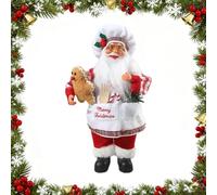 Dorclife Christmas Santa Claus Ornament 30cm Realistic Traditional Santa Claus Figure Xmas Decor Realistic Standing Chef Doll for Christmas Window Table Home Gift Decorations (Husband)