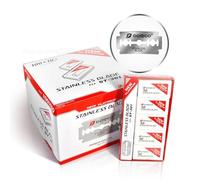 Dorco Platinum Stainless Double Edge Razor Blades, Pack of 100, Red
