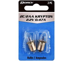 Dorcy 41-1662 2C/2AA - 2.2V 0.47A Bayonet Base Krypton Replacement Bulb, 2-Pack