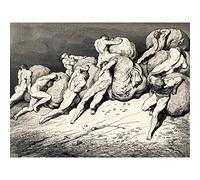 Dore Dante Inferno Canto VII Hoarders Wasters Illustration Large Wall Art Poster Print Thick Paper 18X24 Inch