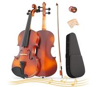 Doredo 3/4 Violin Kit, Beginner Violin, Complete Violins Set with Case, Bow, Rosin, Ideal for Violins Beginner, Brown