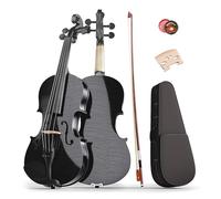 Doredo Violin 4/4 Full Size Kit, Beginner Violin for Adults, Students,Complete Full Size Violin Set with Portable Case, Bow, Rosin, Black Violin