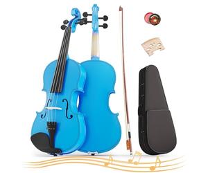 Doredo Violin 4/4 Full Size Kit, Beginner Violin for Adults, Students,Complete Full Size Violin with Portable Case, Bow, Rosin, Dark Blue Finish