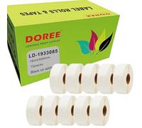 Doree 10-Pack 1933085， 2112284 Durable Labelswhite,19mm x 64 mm, 100% Waterproof and Tear-Resistant, Compatible with LabelWriter 4XL, 450, 450 Twin Turbo (450 Individual Labels per roll)