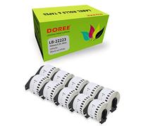 DOREE 10 Rolls DK-22223 Compatible Address Labels for Brother DK22223, 50 mm x 30.48 m, White on Black, for Brother QL-500 QL-550 QL-570 QL-700 QL-800.