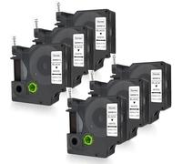 Doree 12 mm x 7 m Label Tape 45013, Compatible with Dymo D1, Black on White, Water and UV-Resistant Plastic, 45013 Compatible with Dymo LabelManager 160 210D 280 360D 420P PnP 500TS (Pack of 6)