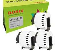 DOREE 3 Rolls DK-N55224 Continuous Labels Compatible with Brother N55224 54mm × 30.48m White Labels for Brother Label Printers: QL-650TD, QL-700, QL-710W, QL-720NW, QL-800,QL-1050, QL-106 0