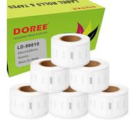Doree 99010 (6 Pack) Standard Address Labels, 28 mm x 89 mm, Compatible with Dymo Labelwriter 4XL, 320, 330, 400, 450, 450 Duo, 450 Turbo (130 Labels/Rolls)