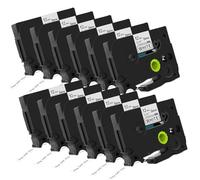 DOREE (Pack of 12) Tze-231 Compatible with Brother TZE231 TZ 12 mm Laminated Tape, 12mm x 8 m, Black on White, Suitable for PT-H100LB, PT-H100R, PT-H105, H110, H107B, D200, D210, E100,ptouch Cube