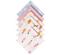 DoreenBeads Handkerchiefs for Women Girls, 17" Soft Cotton Cute Fruit Bunny Printing Ladies Hankies, Pack of 6