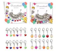 DoreenBeads Stitch Markers for Crocheting and Knitting, Removable Crochet Stitch Marker Charms with Lobster Clasp Knitting Crocheting Accessories (Hearts and Pearls)