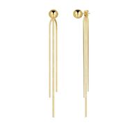 DoreenBox Gold Chain Dangle Earrings for Women 18K Gold Fringe Bead Snake Chain Tassel Dangle Drop Earrings for Wedding Bridesmaid Party Proms, Stainless Steel, No Gemstone