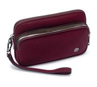 Dorefala Wristlet Purses for Women, Small Vegan Leather Wallet with 3 Zipper Pockets, Clutch Bag for Travel Gift, Burgundy