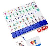Doreimi Upgrade Original American Mahjong Tile Set with 160 Acrylic Blue Back Tiles, American Style Mahjong Game with Portable Bag and 4 Dices, Classic Board Games for Family Night