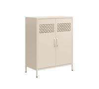 Dorel Annie Metal Cabinet With 2 Doors Parchment