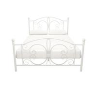 Dorel Bombay Metal Bed White Double, White