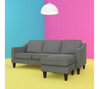 Dorel Brighton Fabric Right Hand Corner Chaise Sofa - Grey