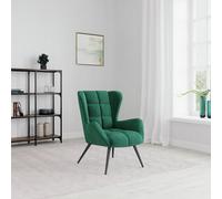 Dorel Alphason Dalton Accent Chair Green Velvet, Green