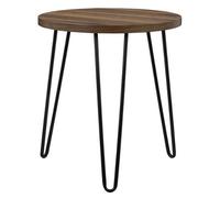 Dorel Dhp Owen Small Round End Table In Walnut Look With Metal Legs