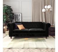 Felix Sofa Bed Chesterfield Button Tufted Velvet Black By Dorel