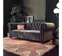 Dorel Felix Chesterfield Sofa Bed Velvet Grey, Grey