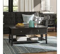 Dorel Franklin 2 Drawer Rectangular Coffee Table - Black