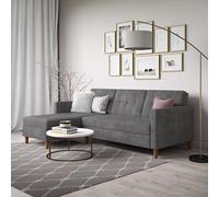 Dorel Hartford Velvet Clic Clac Sofa Bed - Grey