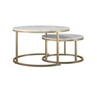 Dorel Home Amelia Nesting Coffee Tables In White Marble Look