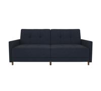 Dorel Andora Sprung Seat Sofa Bed Linen Navy Blue, Blue