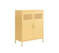Dorel Home Annie Metal Cabinet With 2 Doors Yellow