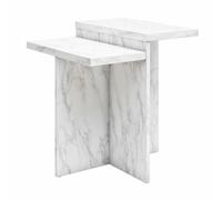 Dorel Home Brielle Accent Table White Faux Marble - White