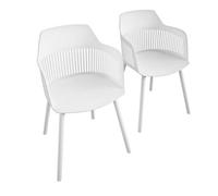 Dorel Home Camelo Resin Chairs With Open Back In White - 2 Pieces