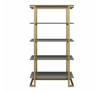 Dorel Home Camila 5 Shelf Bookcase Graphite Grey / Golden - Grey