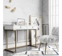 Dorel Home Camila Writing Desk In White / Golden