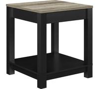 Dorel Home Carver end table with 1 shelf in black / distressed woodgrain - Black