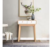 Dorel Home Cassie 2 Drawer Console Table In White Oak Look