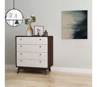 Dorel Home Cassie 4 Drawer Dresser In Walnut Look White